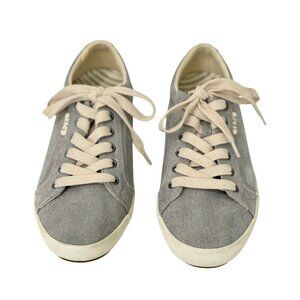 Taos Women's Star Sneakers Grey Wash Canvas Lace Up Casual Size US 9.5